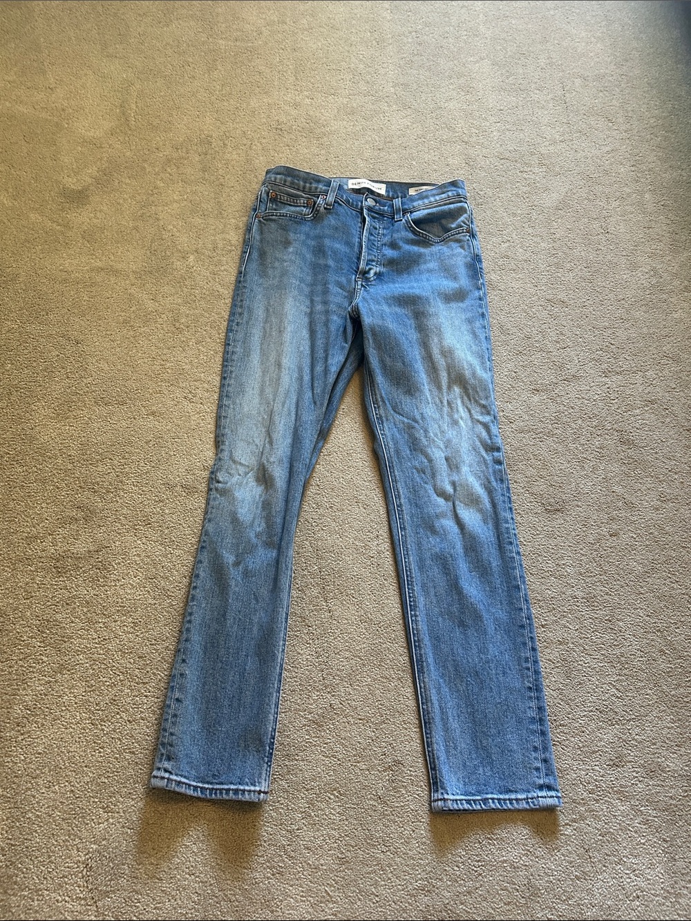 Aritzia High-Rise Straight Jeans in Faded Blue